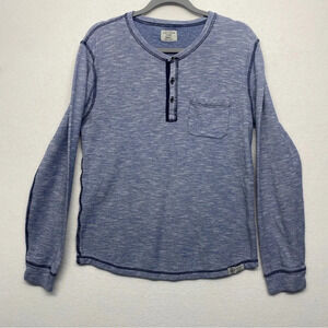 Lucky Brand Henley Long‎ Sleeve Shirt Blue S
